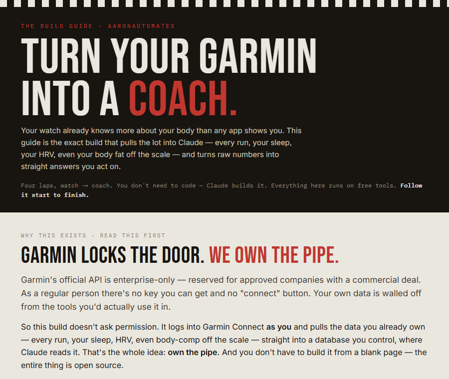 Cover of The Garmin → Claude Build Guide